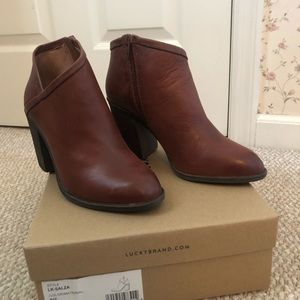 Cognac ankle boots